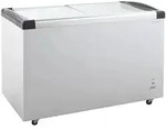 GastroHero Tiefk&uuml;hltruhe ECO 450 mit Glasschiebedeckel &ndash; robuste Bauweise,...