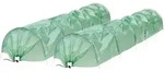ECD Germany 2x Folientunnel Pflanztunnel 300x55x35 cm Transparent Gr&uuml;n PE 135...