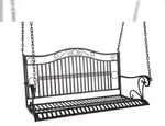 DELUKE Garten-H&auml;ngebank SILVIA - 114cm Breit, Eisen, Schwarz | H&auml;ngebank...