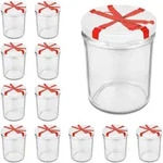 CAPCRO 12er Set Sturzglas 435 ml To 82 Schleifendekor Deckel