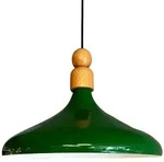 Bamyum Champion Holz Metall E27 Moderne Gr&uuml;n Pendellampe