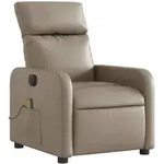 vidaXL Massagesessel Elektrisch Cappuccino-Braun Kunstleder