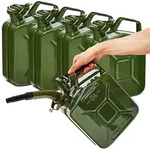 BW&reg; Kraftstoffkanister Metall Benzinkanister 5x 5 Liter mit Ausgie&szlig;er -...