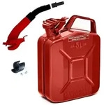 BW&reg; Kraftstoffkanister Metall Benzinkanister 5 Liter mit Ausgie&szlig;er - Rot - RAL 3000