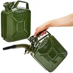 BW&reg; Kraftstoffkanister Metall Benzinkanister 2x 5 Liter mit Ausgie&szlig;er - Olivgr&uuml;n -