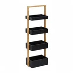Relaxdays Badregal, 4 Ablagen, HxBxT: 88 x 30 x 18 cm, Standregal f&uuml;r...