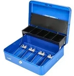 HMF 15230-05 Geldkassette abschlie&szlig;bar mit Federklemmen, 30 x 24 x 9 cm. Blau