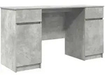 vidaXL Schreibtisch mit Regal Betongrau 140 x 49 x 76 cm Holzwerkstoff