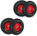 Relaxdays Sackkarrenrad 4er Set, 4.10 3.50-4, luftbereift, Stahlfelge, 136 kg,