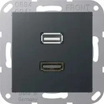 Jung Multimediadose HDMI + USB MA A 1163 ANM MAA1163ANM