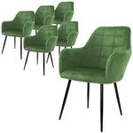 ML-Design ECD Germany &ndash; Esszimmerst&uuml;hle 6er Set &ndash; Hellgr&uuml;n Samt | mit