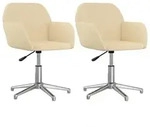 Esszimmerst&uuml;hle 2 Stk. Drehbar Stoff V1 | vidaXL : Farbe - Creme