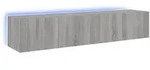 vidaXL TV-Wandschr&auml;nke mit LED-Leuchten 2 Stk. Grau Sonoma 80x35x31 cm