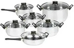 Haushalt International HI 21030 Edelstahl Kochtopf Topf Set 12tlg