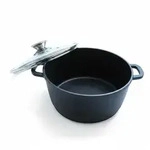 Relaxdays Schmortopf, mit Glasdeckel, antihaft, Kochtopf f&uuml;r Induktion, H x D: 11 x