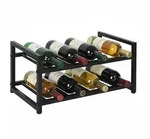 Relaxdays Weinregal, 8 Flaschen, Eisen, HBT: 21,5x42,5x24,5 cm, Weinhalter f&uuml;r Rot-