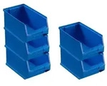 PROREGAL 5x Blaue Sichtlagerbox 3.0 | HxBxT 12,5x14,5x23,5cm | 2,8 Liter 