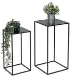 DanDiBo Blumenhocker Metall Schwarz Eckig Blumenst&auml;nder Beistelltisch 96312...