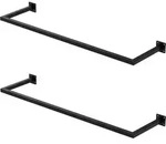 ML-Design Kleiderstange 2er-Set 110x30 cm Schwarz &ndash; rechteckige Wandgarderobe...