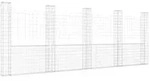 vidaXL Gabionenkorb U-Form mit 5 S&auml;ulen Eisen 500x20x200 cm