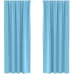 vidaXL Verdunkelungs-Vorh&auml;nge mit Ringen 2 pcs Himmelblau 225 x 140 cm