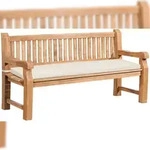 DELUKE Gartenbank Teakbank DABEL - Holz Creme 180x61x93 cm | Holzbank 180 Cm Mit