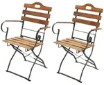 Mendler 2er-Set Biergartenstuhl HWC-J40, Klappstuhl Gartenstuhl,