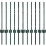 vidaXL Zaunpfosten 11 pcs Gr&uuml;n 100 cm Stahl