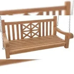 DELUKE Schaukelbank TABEL - Holz Teak 120x70x61 cm | H&auml;ngebank Gartenschaukel...