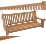 DELUKE Schaukelbank MUVER - Holz Teak 150x70x62 cm | H&auml;ngebank Gartenschaukel...