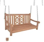 DELUKE Garten-H&auml;ngebank NELLY - 120cm Breit, Teak, Natur | H&auml;ngebank Garten