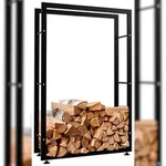 CLP Kaminholzst&auml;nder Keri V2 schwarz/25x80x125 cm
