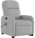 vidaXL Massagesessel mit Aufstehhilfe Elektrisch Wolkengrau Stoff