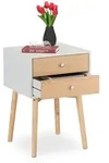 Relaxdays Nachttisch, mit 2 Schubladen, HBT: 60x40x40 cm, f&uuml;r Schlaf-, Kinder-,