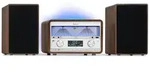 auna Elton Stereo-Anlage CD BT MP3 DAB+ UKW Radio VU-Meter Ambientelicht Walnuss
