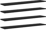 vidaXL Regalbrett 4 pcs Schwarz 100 x 20 x 1.5 cm Holzwerkstoff