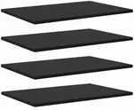 vidaXL Regalbrett 4 pcs Schwarz 60 x 40 x 1.5 cm Holzwerkstoff