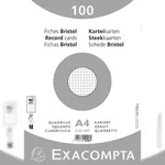 Exacompta 10206E 10x Karteikarten kariert DIN A4 100 St eingeschwei&szlig;t - Wei&szlig;