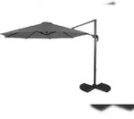 DELUKE Ampelschirm ULLA &Oslash; 300cm Anthrazit Aluminium Sonnenschirm mit St&auml;nder