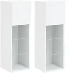 vidaXL TV-Schr&auml;nke mit LED-Leuchten 2 Stk. Wei&szlig; 30,5x30x90 cm