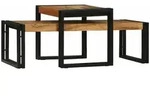 vidaXL Couchtisch 2 pcs Braun 48 x 40 x 40 cm Massivholz Akazie