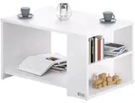 CASARIA&reg; Couchtisch Holz Wei&szlig; mit Stauraum 2 F&auml;cher 90x60x50cm...