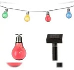 Lumineo LED Solar Lichterkette Gl&uuml;hbirnen 4,5m Kunststoff Bunt / Warmwei&szlig;