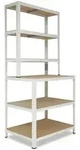 shelfplaza HOME 190x100x60 cm Werkbank Regal in wei&szlig; mit 6 B&ouml;den und 145 kg