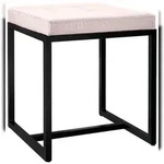CLP Sitzhocker Barci mit schwarzem Gestell creme/Samt