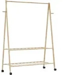 vidaXL Kleiderst&auml;nder mit Ablagen und Rollen 132x45,5x155,5 cm Bambus