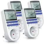 BEARWARE 4x Zeitschaltuhr, digital, 2,1` LCD-Display, max. 3680W, 10 Programme,