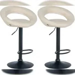 CLP 2er Set Barhocker Olinda Stoff creme/schwarz