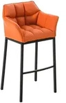 CLP Barhocker Damaso Kunstleder mit Vierfu&szlig;gestell orange/schwarz