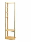 Relaxdays Garderobenst&auml;nder Bambus & MDF, Kleiderst&auml;nder, HBT 155 x 38 x 30 cm, 2
